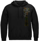 Firefighter Irish Celtic Cross Green Foil Premium Hooded Sweat Shirt