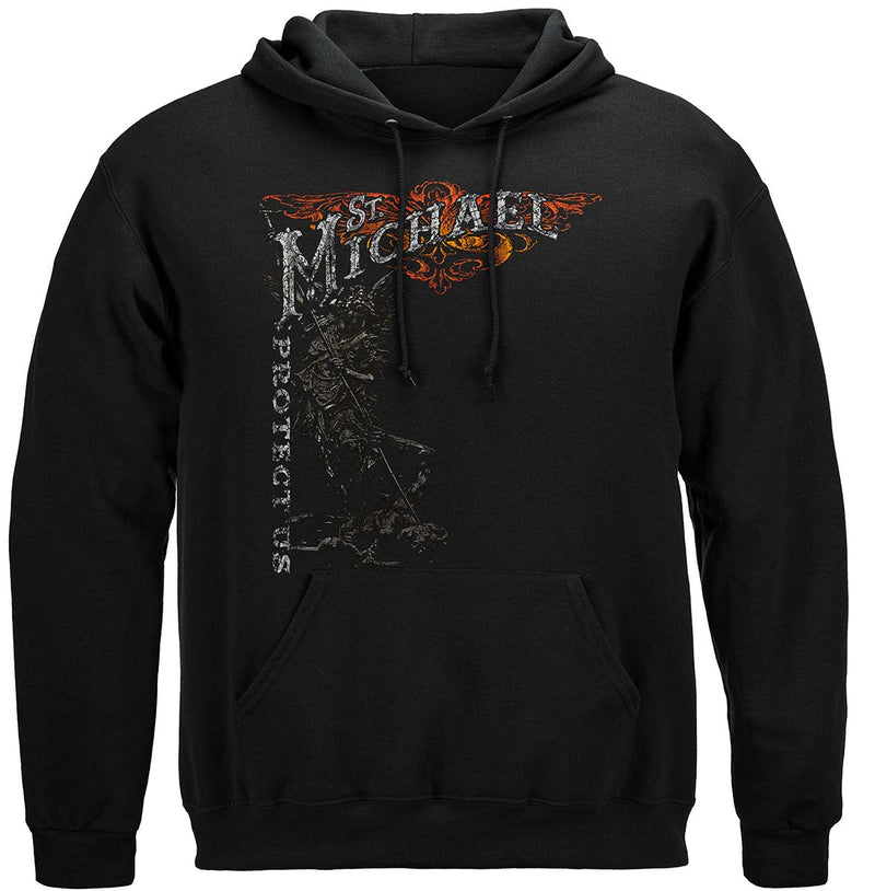Firefighter St. Michael's Protect Us Silver Foil Premium T-Shirt