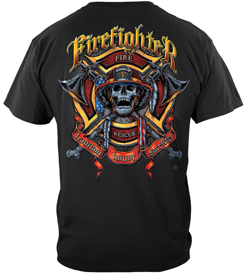 Firefighter Biker And Axes Premium Hooded Sweat Shirt