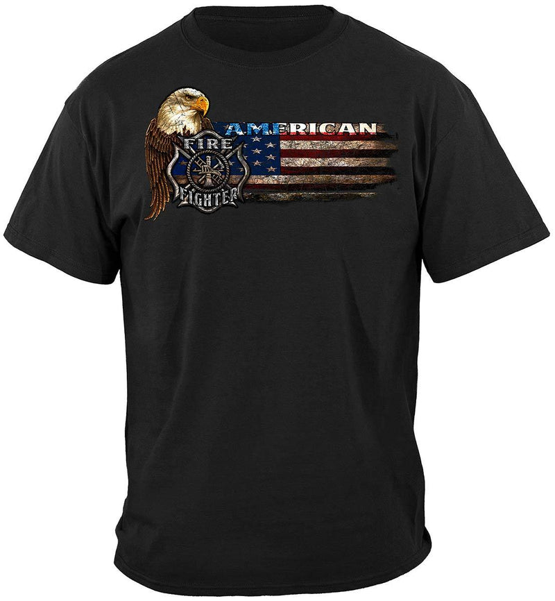 Firefighter Eagle And Flag Premium Long Sleeves