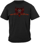 Firefighter Red Wings Rise Above Fear Silver Foil Premium Long Sleeves