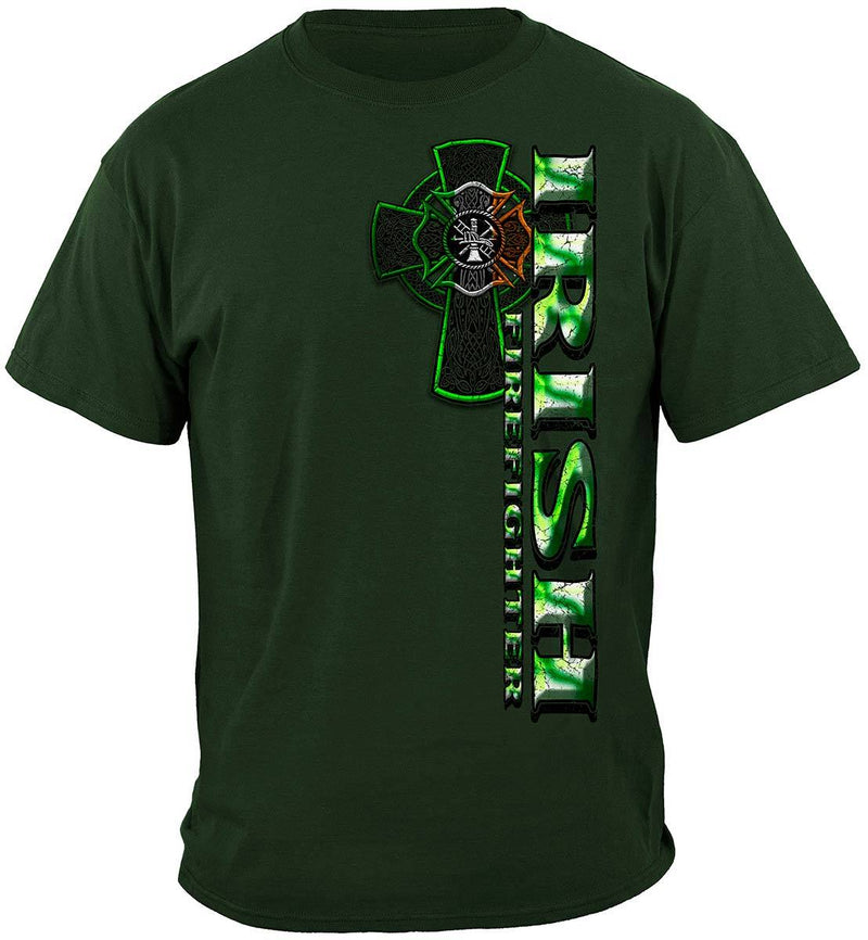 Firefighter Irish Green Foil Premium Hooded Sweat Shirt
