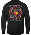 Firefighter Desire To Serve Silver Foil Premium T-Shirt