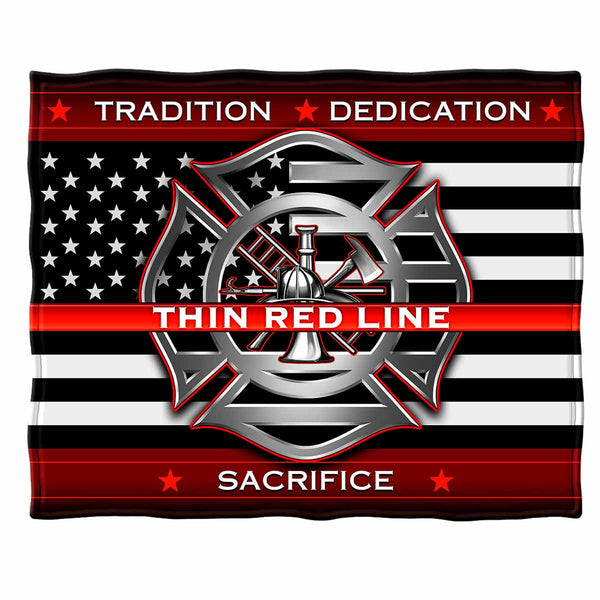 Thin Red Line Firefighter Premium Blanket
