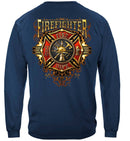 Firefighter Flames Gold Shield Premium T-Shirt