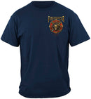 Firefighter Flames Gold Shield Premium Hooded Sweat Shirt
