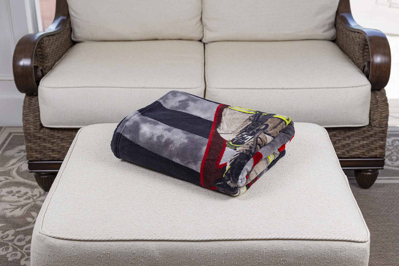 Firefighter American Flag Thin Red Line Premium Blanket