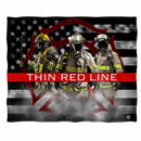 Firefighter American Flag Thin Red Line Premium Blanket