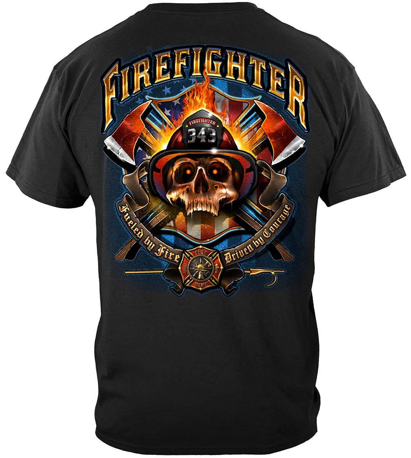 Firefighter Patriotic Patriot Skull Premium Long Sleeves