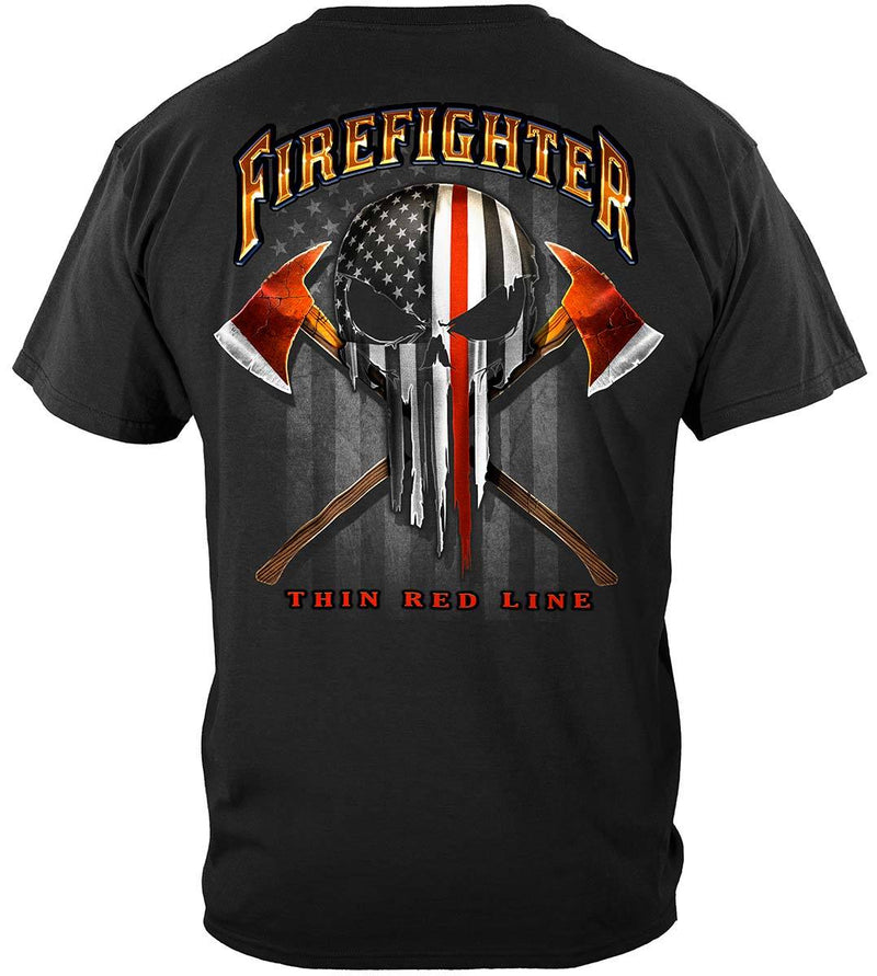 American Pride Firefighter Skull of Freedom Premium Hooded Sweat Shirt