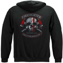 Firefighter Brotherhood Skull thin Red line Premium Hooded Sweat Shirt