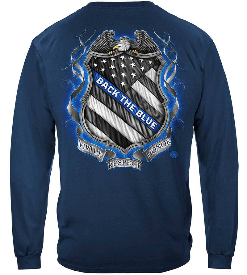 Law enforcement Back the Blue Virtue Respect Honor Premium T-Shirt