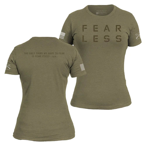 Women's Fear Less Training T-Shirt- Military Green