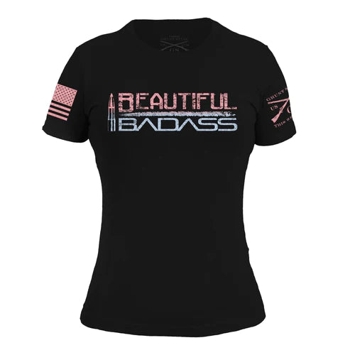 Women's Beautiful Badass Ombre T-Shirt- Black