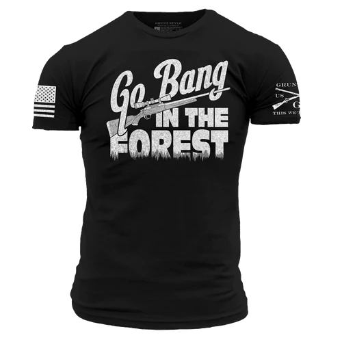 Men's Go Bang In The Forest T-Shirt - Black