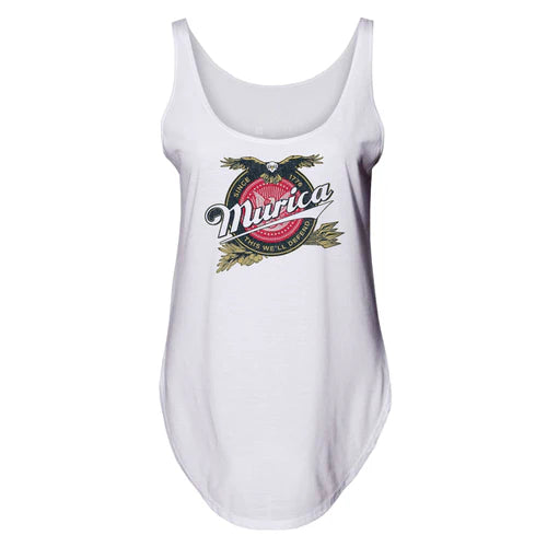 Women's Murica Brewing Flowy Tank - White