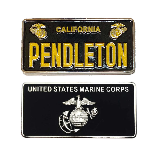 MARINE CORPS COIN: 1.25" LICENSE PLATE CAMP PENDLETON