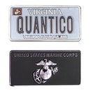 MARINE CORPS COIN: 1.25" LICENSE PLATE CAMP QUANTICO