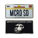 MARINE CORPS COIN: 1.25" LICENSE PLATE MCRD SAN DIEGO