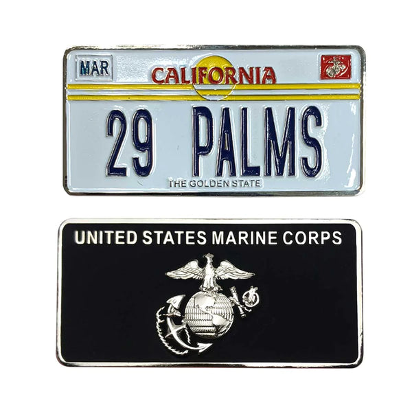 MARINE CORPS COIN: 1.25" LICENSE PLATE 29 PALMS