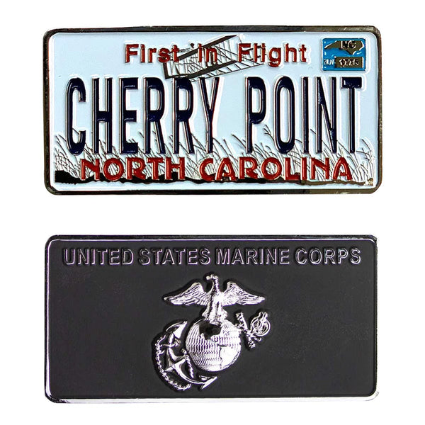 MARINE CORPS COIN: 1.25" LICENSE PLATE CHERRY POINT