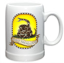 Patriotic Don't Tread on Me Stoneware White Coffee Mug Gift Set