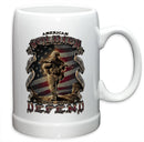 Patriotic Military American Soldier Stoneware White Coffee Mug Gift Set