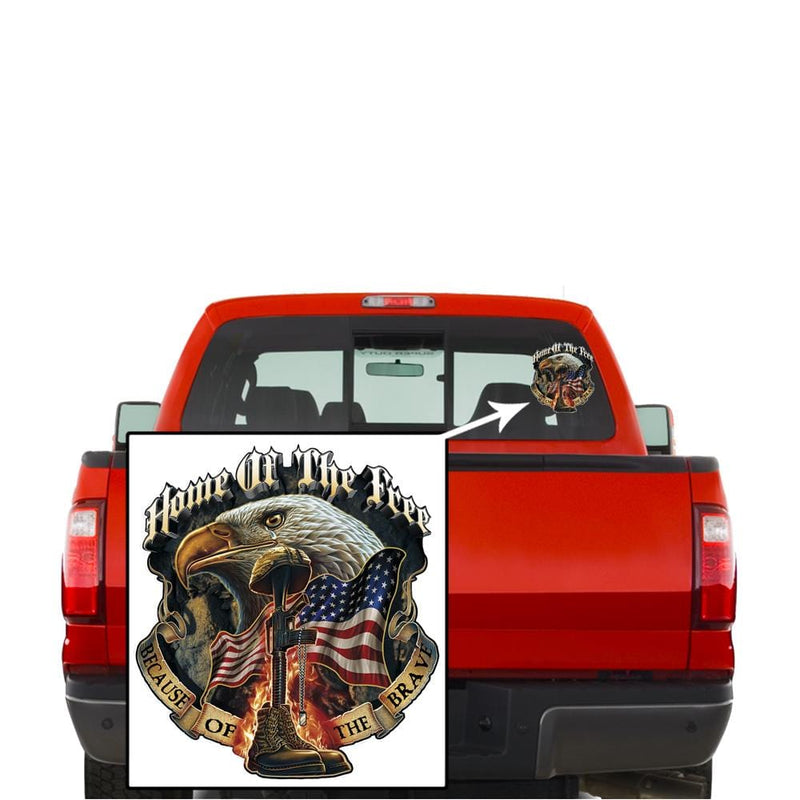 Home Of The Free Because Of The Brave Premium Reflective Decal