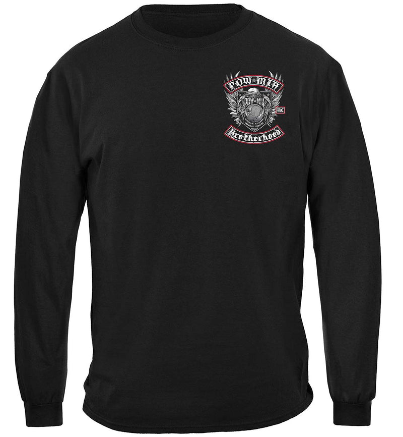 Pow Mia Biker With Rockers Silver Foil Premium Long Sleeves