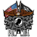 Double Flag Eagle POW Reflective Decal
