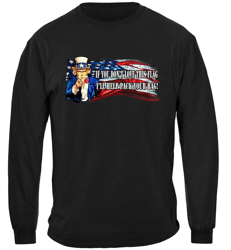 Uncle Sam Pack Your Bags Flag Design Premium Long Sleeves