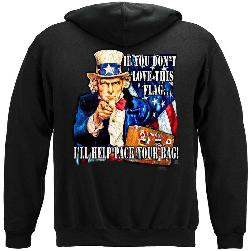 Uncle Sam Pack Your Bags Flag Design Premium Long Sleeves