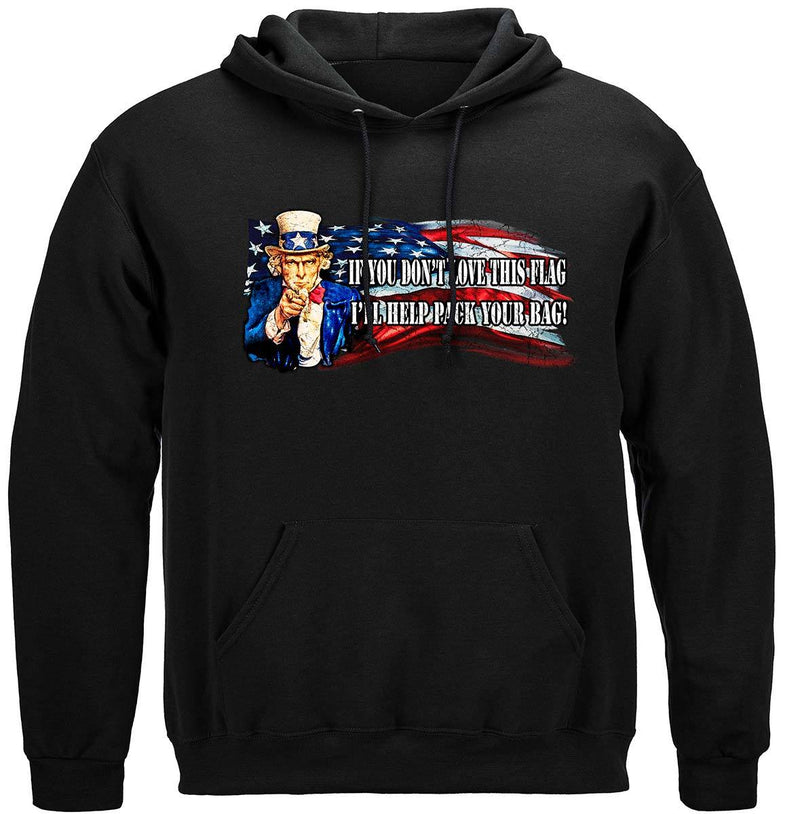 Uncle Sam Pack Your Bags Flag Design Premium Long Sleeves