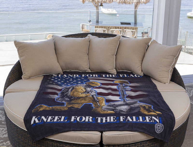 I Stand For The Flag Kneel For The Fallen Blanket