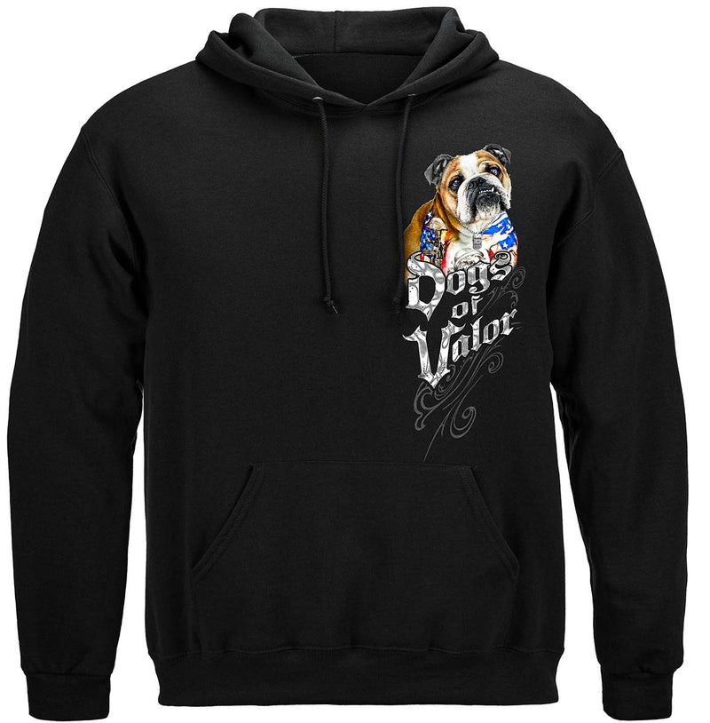 Dogs Of Valor Bull Dog Premium Hooded Sweat Shirt