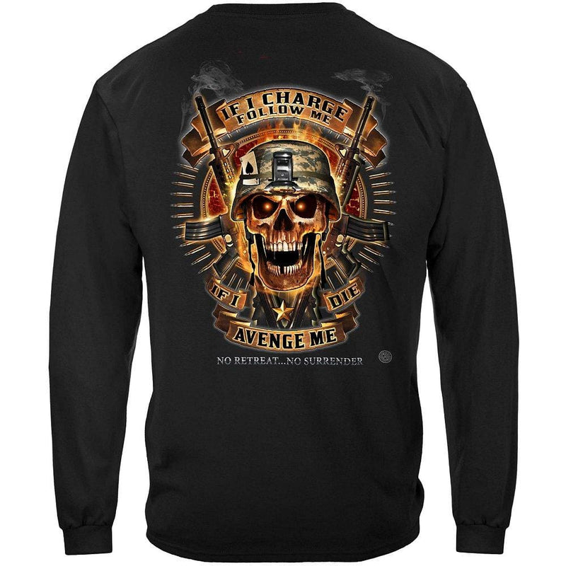 Skull of Doom If I Die Avenge Me, No Retreat Premium Men's T-Shirt