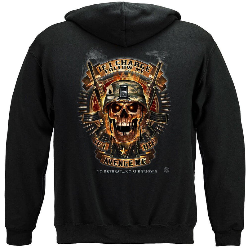 Skull of Doom If I Die Avenge Me, No Retreat Premium Men's T-Shirt
