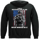 American Flag Defend Or Be Buried Or Be Buried In It Premium T-Shirt