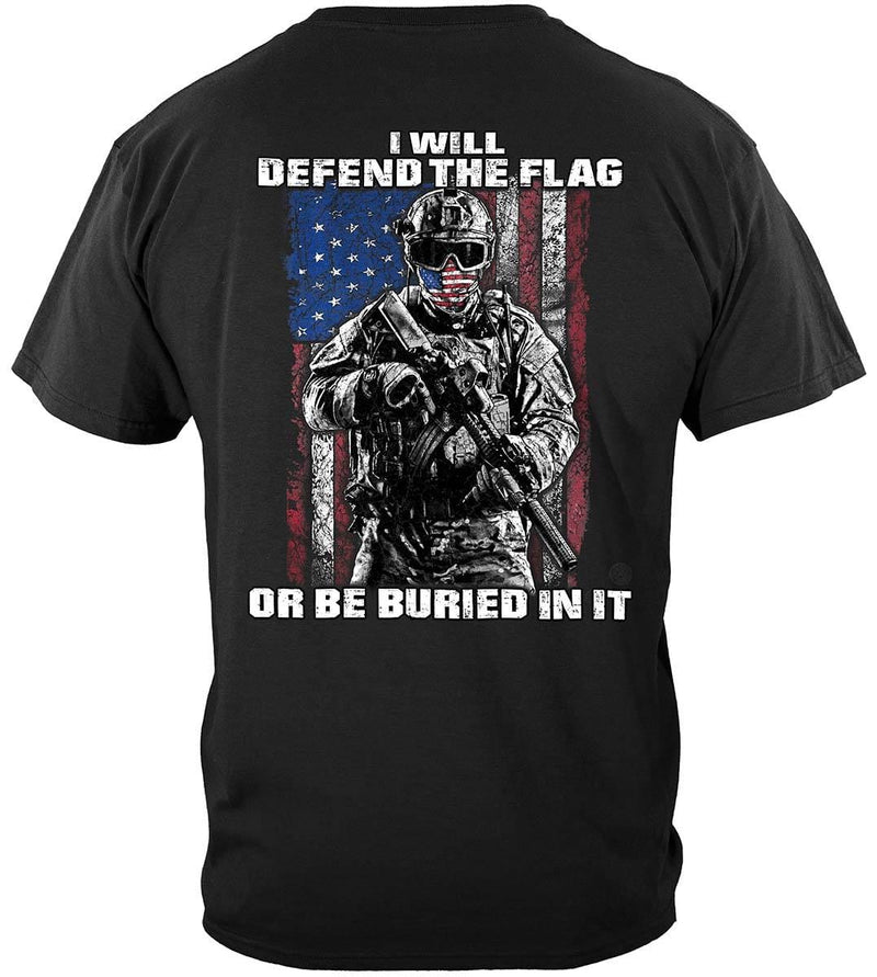 American Flag Defend Or Be Buried Or Be Buried In It Premium Long Sleeves