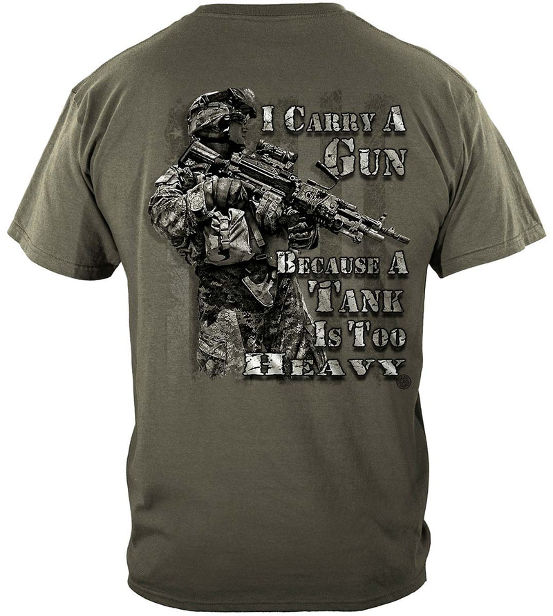 I Carry A Gun Tank Is Too Heavy Premium Hooded Sweat Shirt