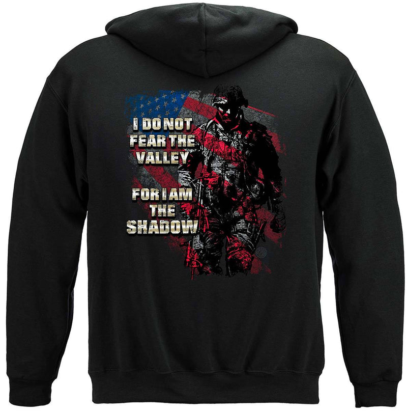 American Flag Soldier I Am The Shadow Premium Hooded Sweat Shirt