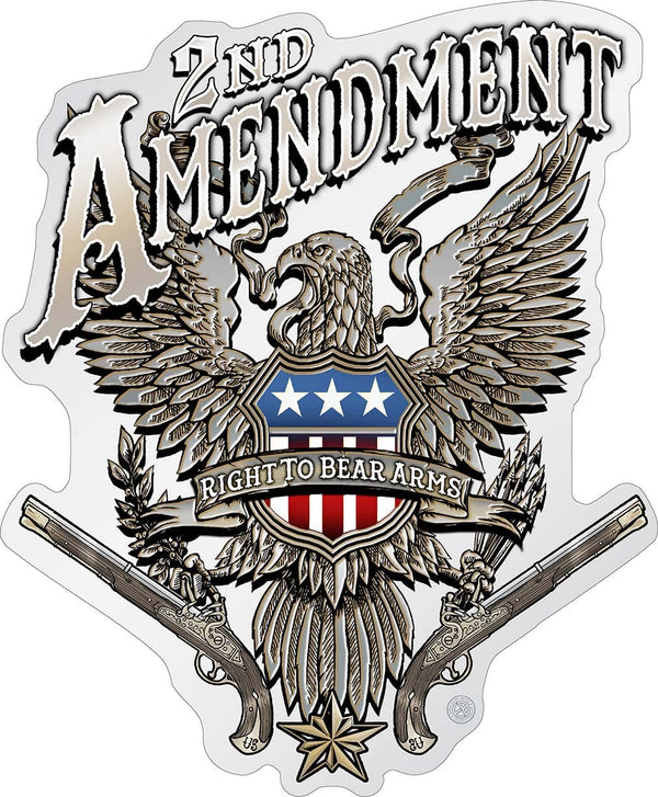 2nd Amendment Eagle Silver Foil Premium Reflective Decal