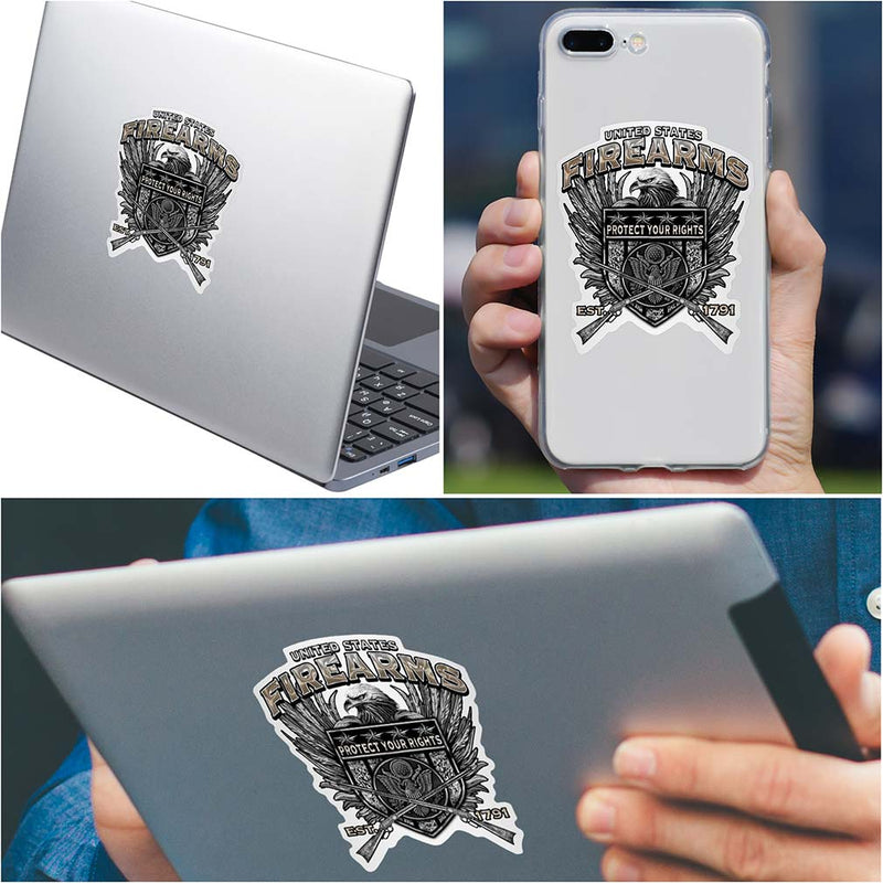 2A 2nd Amendment United States Fire Arms Premium Reflective Decal