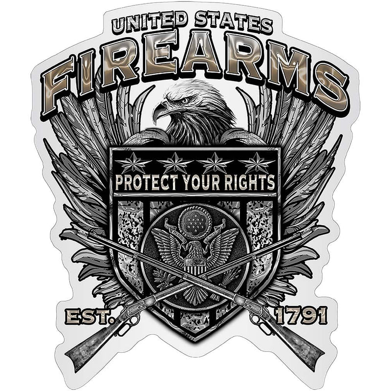 2A 2nd Amendment United States Fire Arms Premium Reflective Decal
