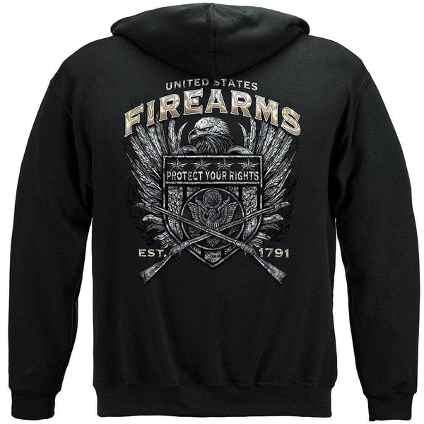 United States Fire Arms Silver Foil Premium Hooded Sweat Shirt
