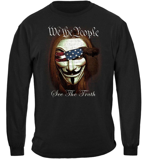 Guy Fawkes and Anonymous We The People See The Truth Premium Long Sleeves