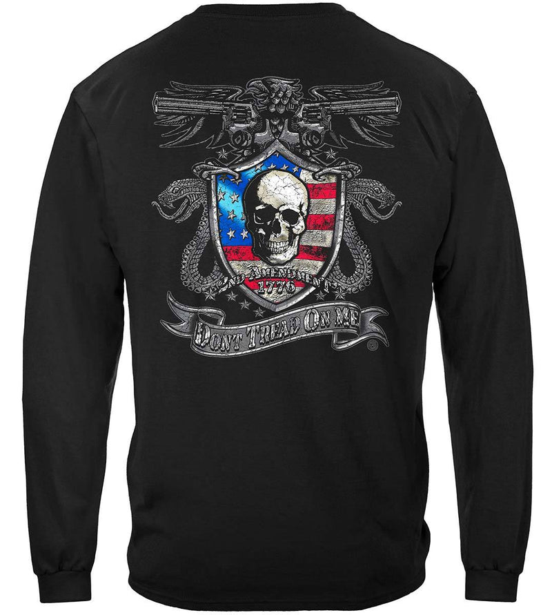 2nd Amendment Don't Tread On Me Silver Foil Premium T-Shirt