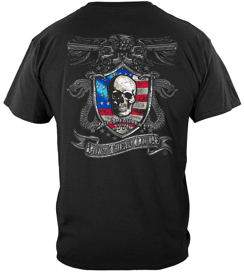 2nd Amendment Don't Tread On Me Silver Foil Premium Long Sleeves