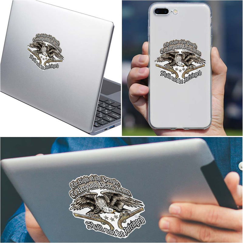 2A 2nd Amendment Eagle Tattoo Premium Reflective Decal
