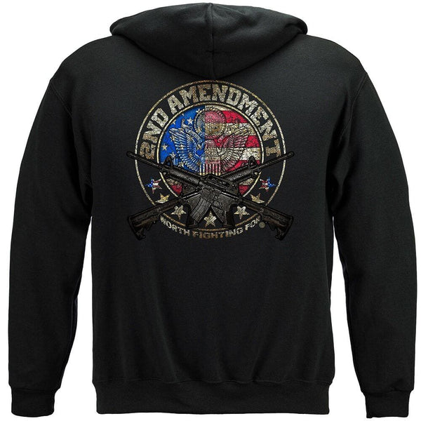 2nd Amendment Distressed Premium Hooded Sweat Shirt